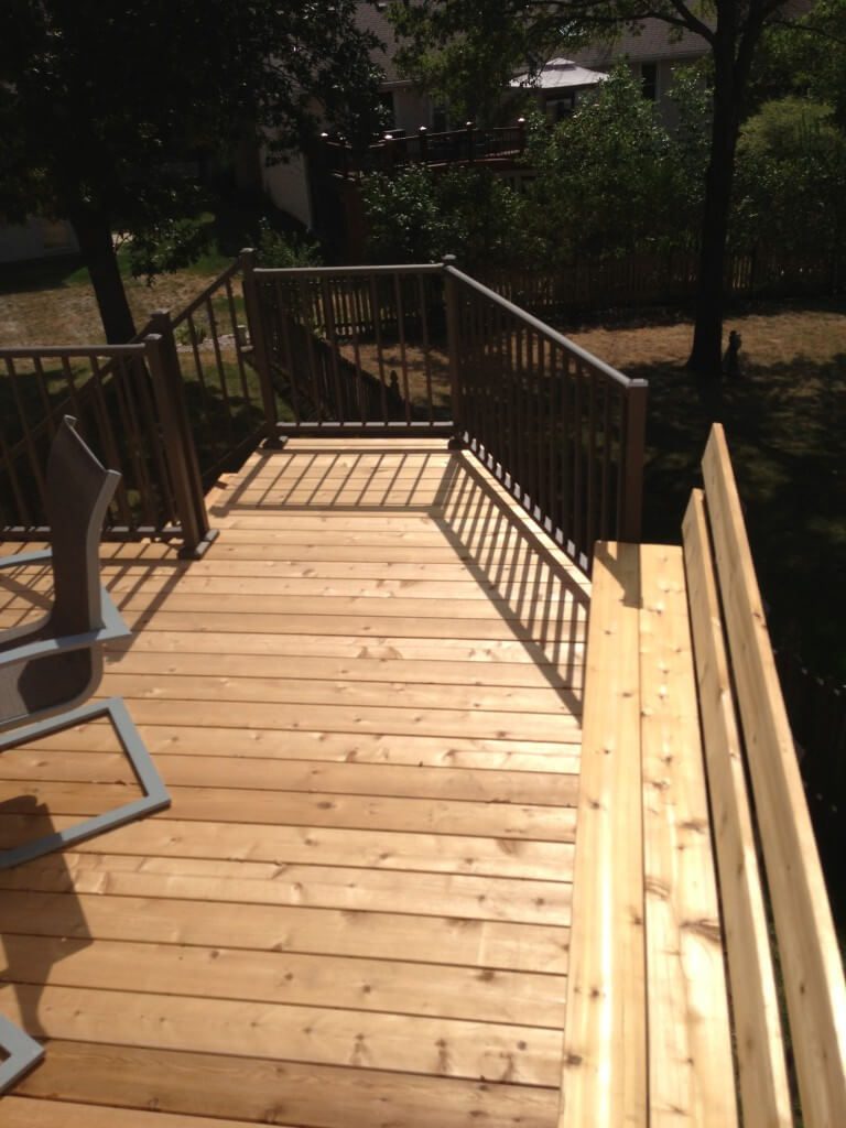Cedar deck with built-in seating