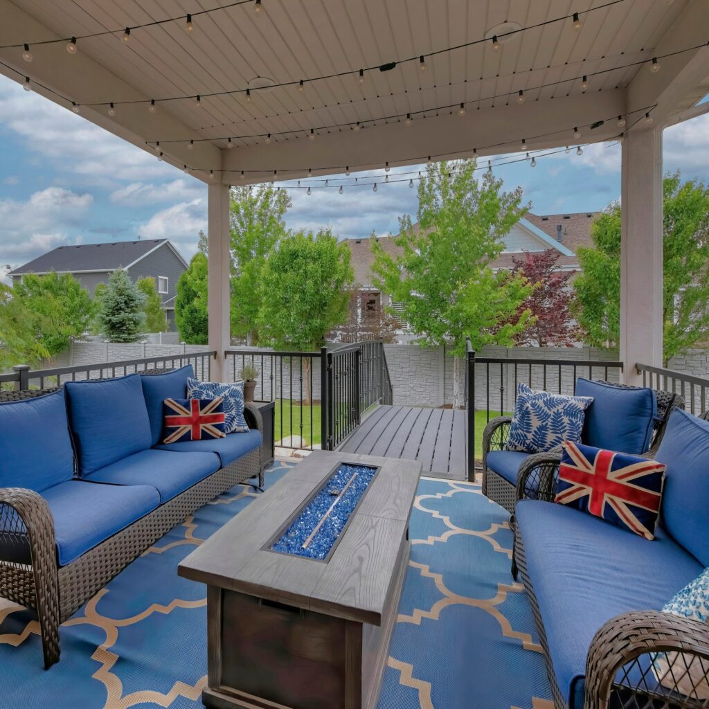 Deck with sofas and rug overland park 2024